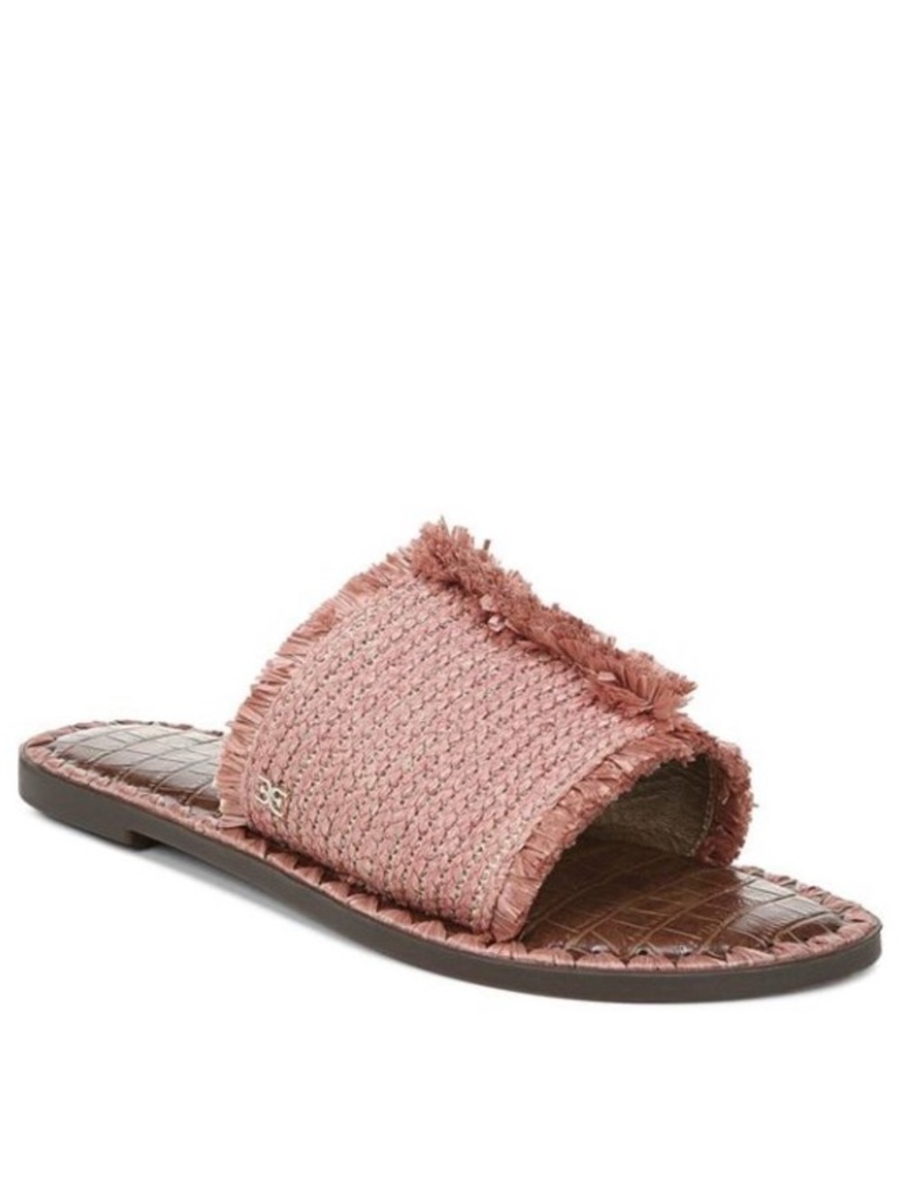 Sam Edelman Women's Pink Glenda Raffia Woven Slide Sandal Size 8.5